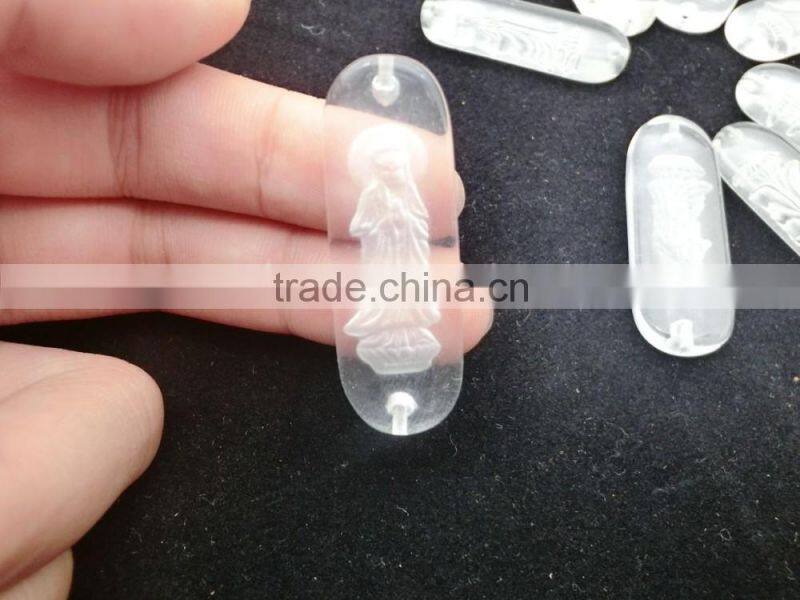 Wholesale chakra clear glass pendant with Guanyin Buddha inside excellent gift