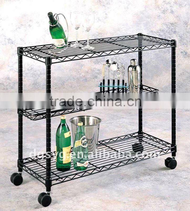 Chrome Wine Rack 8 Shelves stores and displays up to 72 wine bottles
