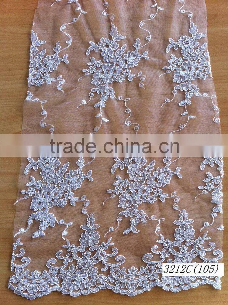 Low price promotional net cord lace fabric
