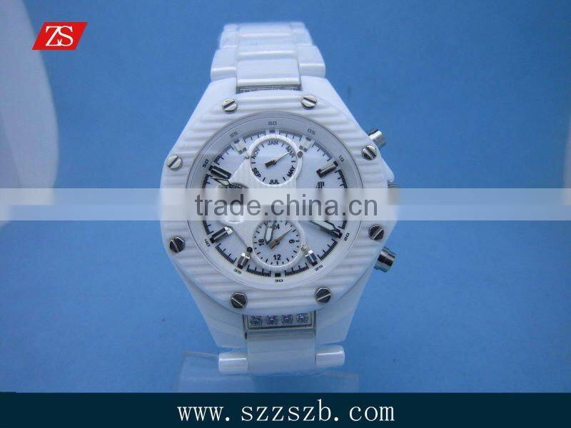 2012 white thick ceramic top grade fashion watch