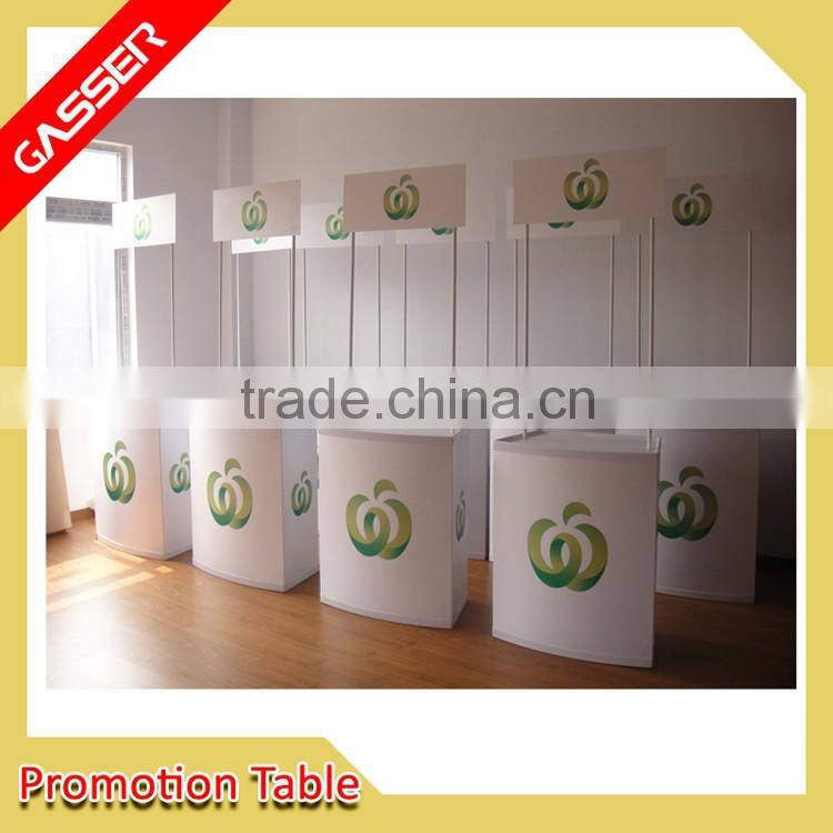 Hot sales PP plastic promotion table display for supermarket promotion booth
