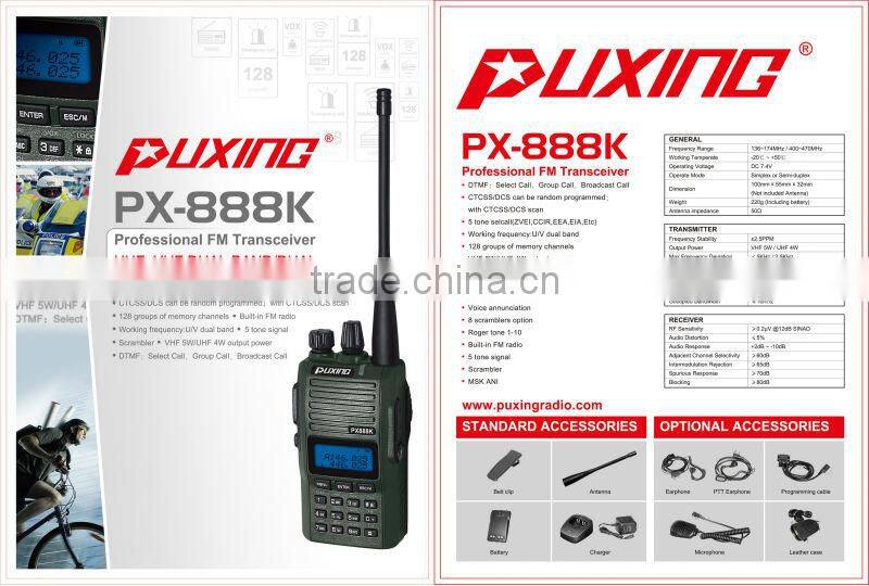 dual band two way radio PX-888K radio 5 tone