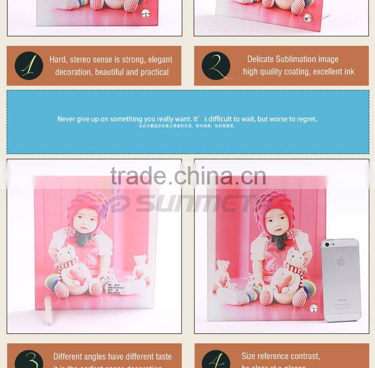 High Quarlity Sublimation Glass Photo Frame for wedding gift
