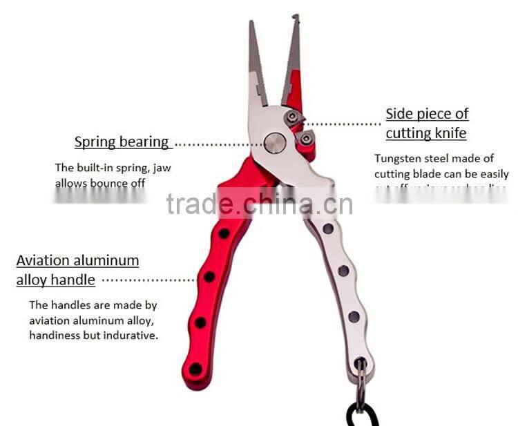 QJS-FP1 Hot Sale Fishing Tackle Aluminium Fishing Plier Chinese Fishing Tackle tool kit