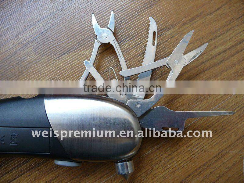 Very useful auto emergency tool with digital tire gauge