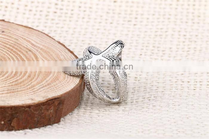Cheap fashion jewelry zinc alloy metal starfish finger ring for women