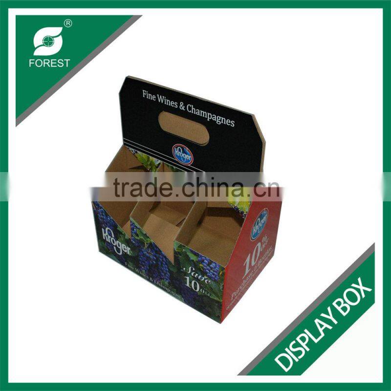 TOP SALE CORRUGATED DISPLAY STANDERS CARDBOARD MILK PACKING CARRIERS AND HOLDERS WITH HANDLE