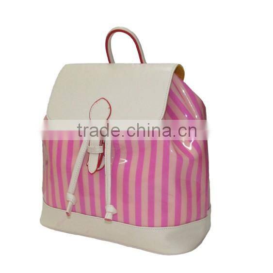 China hot sale OEM designer fashion stripes beauty lady backpack