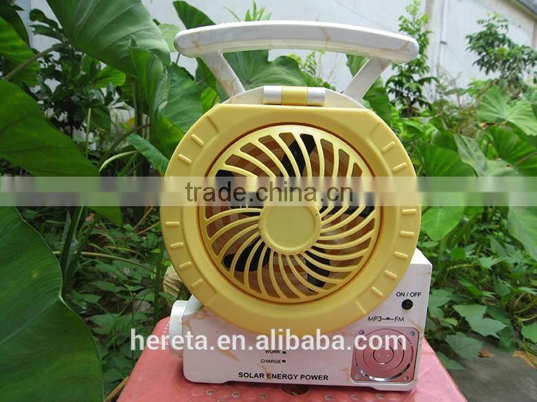 Shenzhen factory direct sale multifunction solar power bank with radio and fan