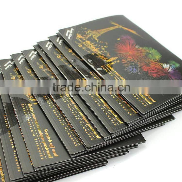 Hot selling newest high quality scratch night view new series with fireworks pictures