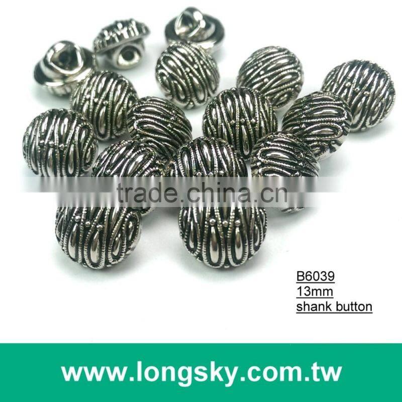 (#B6031/13mm) Sea anchor pattern on gold plated abs button with shank for navy style clothing