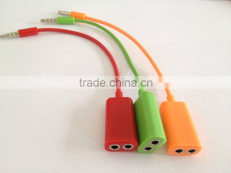 Factory supply 3.5mm headphone jack splitter usb headphone jack adapter for samsung ipod