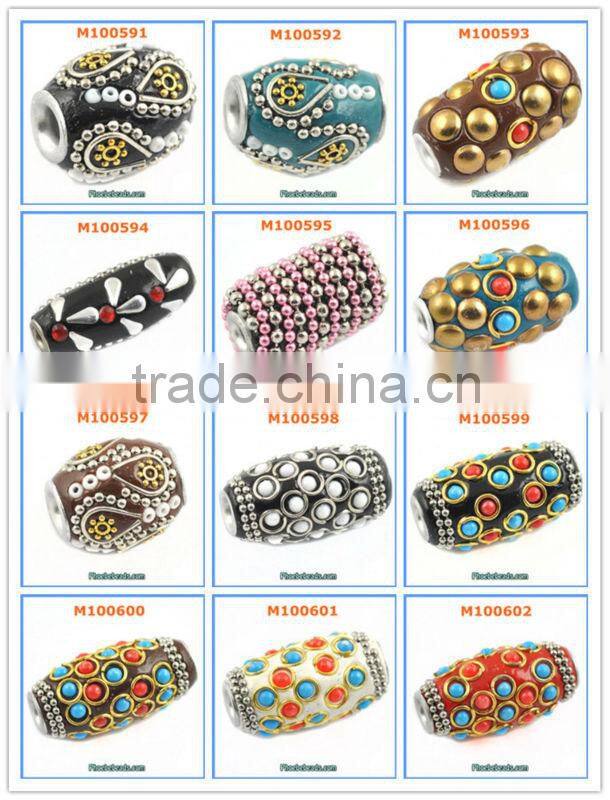 Wholesale Popular Blue Color Round Indonesia Resin Beads PCB-M100551