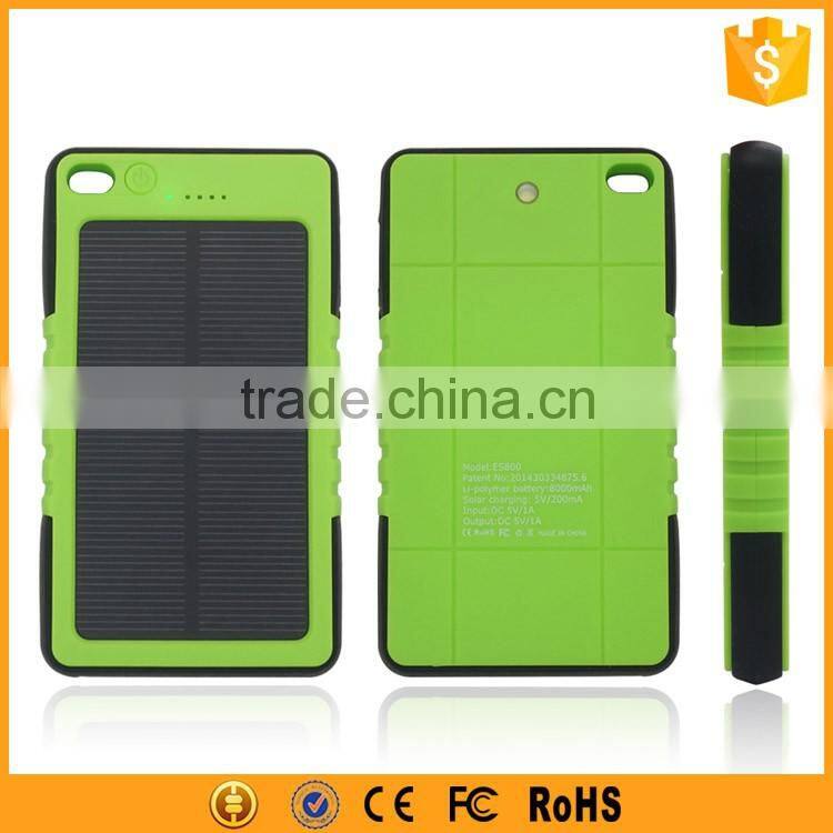 2015 Rectangle Solar Power Bank 5000mAh for Cell Phone