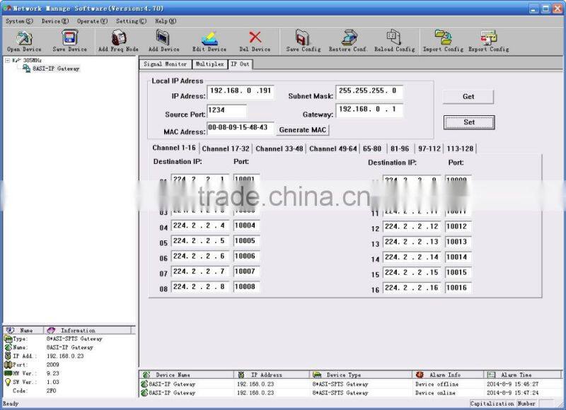 SC-2236 8*ASI-64*SPTS IP Gateway Multicast DVB