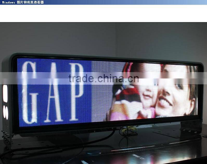 taxi top led display, ,960mm * 320mm,wide view angle,5mm smd high clear taxi sign, 5m-100m view distance,high clear,192*64 pixel