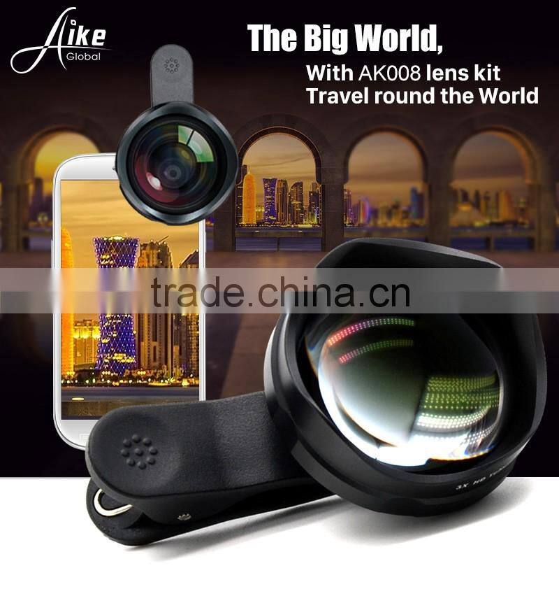 3X Professional HD Zoom Telephoto Lens with universal clip lens for iPhone SE 6S plus samsung galaxy s7 edge