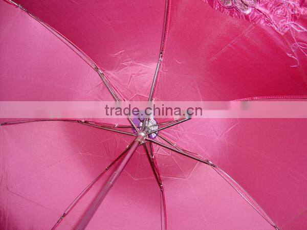 Pearl Shining Folding Umbrella with PVC Case