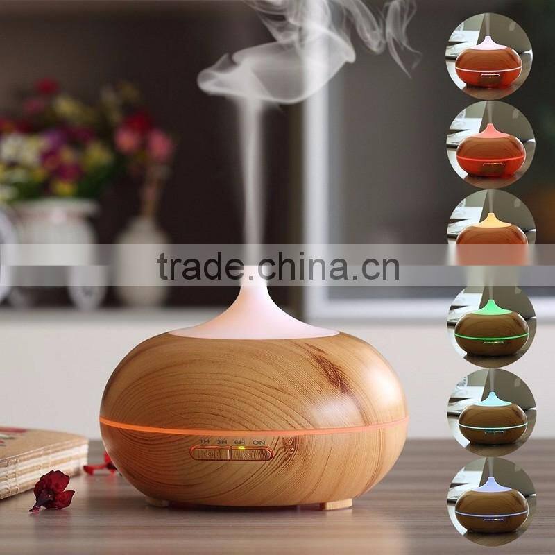 300ml Anion Ultrasonic Aromatherapy Wood Grain Aroma Diffuser For Yoga Room