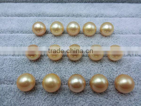 seawater loose pearl 9-12mm AAAA gold pearl good luster perfect round pearl