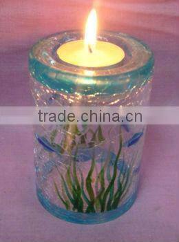 clear glass pedestal candle holders