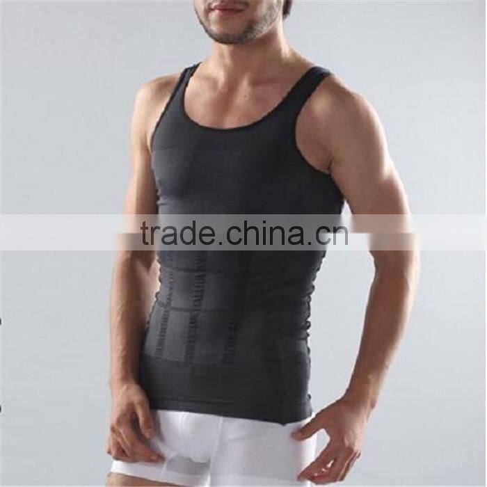 Chest Waist belly body shaper,mens Slimming shirt, shaping vest shirt for men