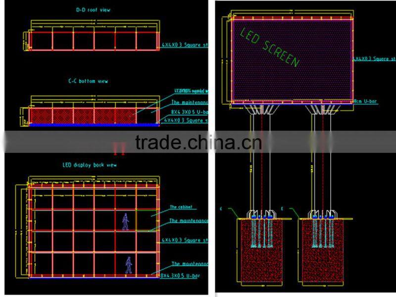 semioutdoor/indoor/outdoor single red color led display module P10 320mm*160mm