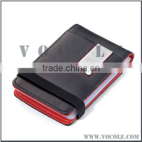 new jewelry gentlemen genuine leather money clip wallet with card holder