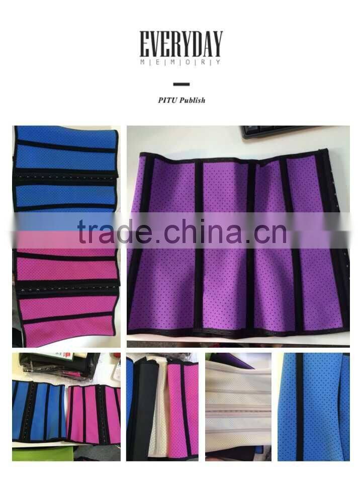 100% latex strapeless 9 steel bones with air holes waist cinchers