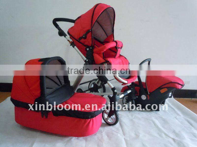 travel baby Pram 3 in 1 with 5 safe belt, 3 postion seat,