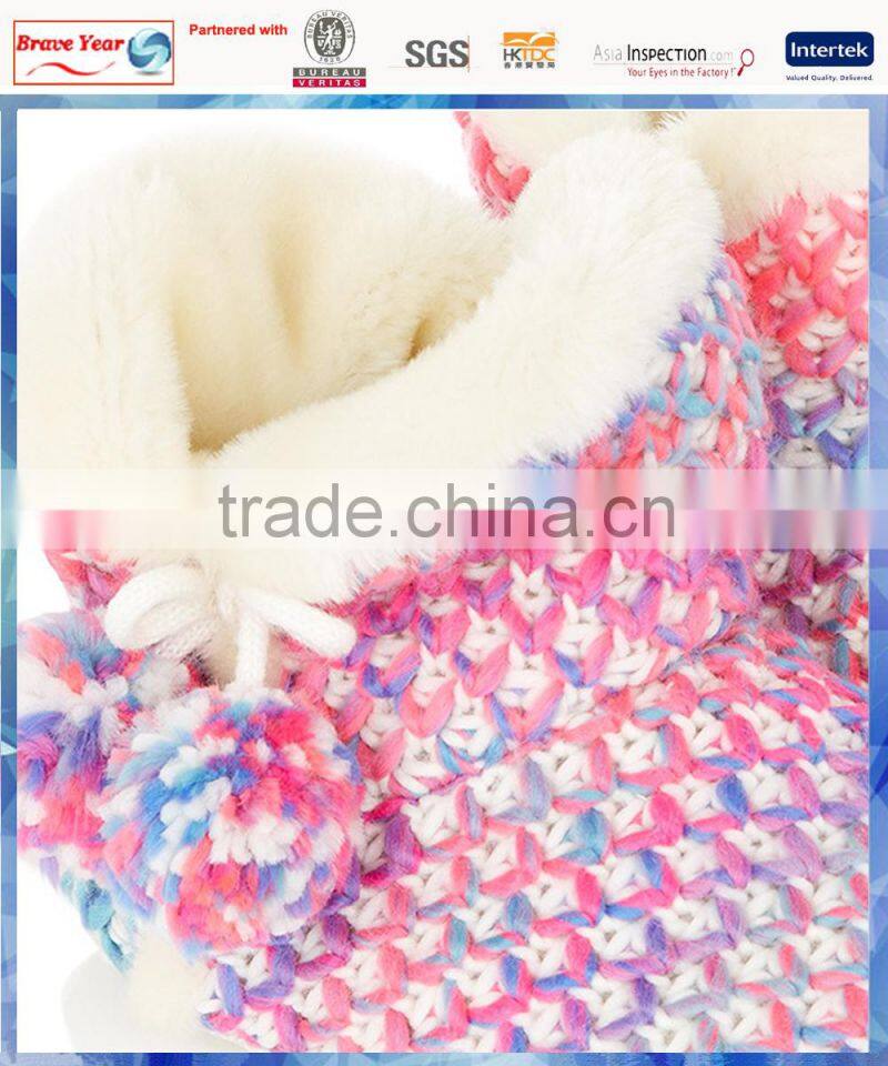 women bright space dye knitted women indoor boot