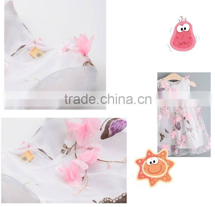 Popular Fancy Bowknot Sleeveless Stick Flower Girl Dress