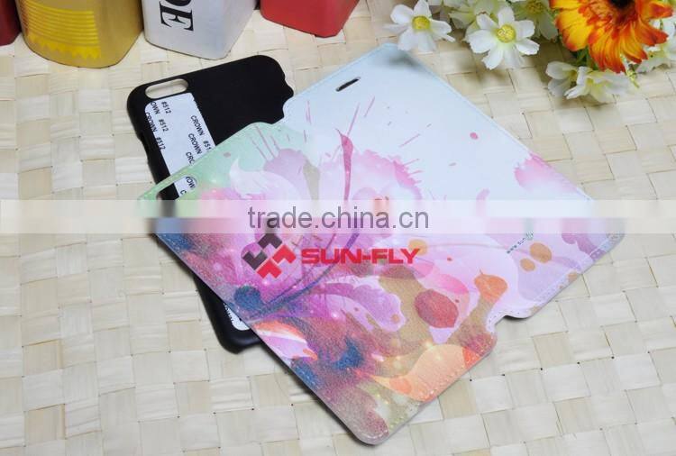 NEW Leather case for iphone 6 plus 3d sublimation film leather cover for iphone 6 plus case