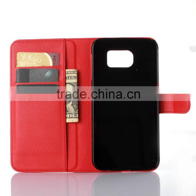 Wholesale Folio Stand Case for Samsung GALAXY S7 edge PU Leather Flip Cover with Wallet