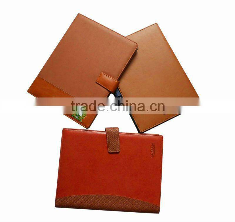 High quality pu leather file/document folder with magnetic