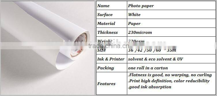 ECO Solvent High Glossy Photo Paper, Inkjet High Glossy Photo Paper