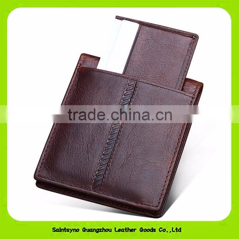 16414 Men's top layer genuine leather cash holder