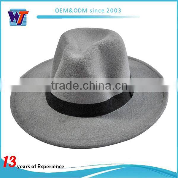 Coluorful blank wool material felt hat and fedora hat