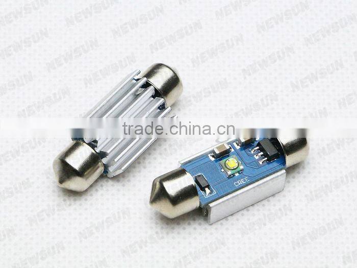 High quality warranty c ree car reading light interior lamps license light 36mm festoon dome light with built-in canbus resistor