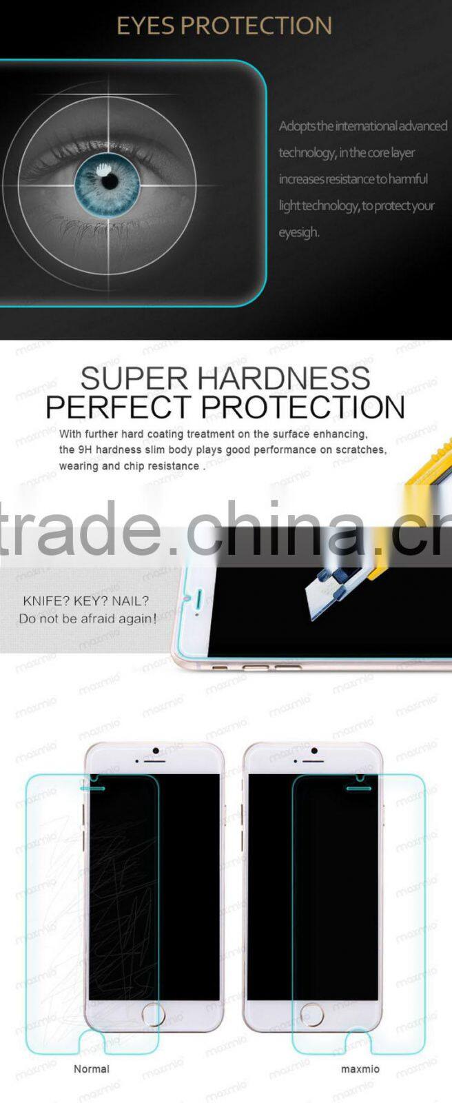 anti-scratch anti oil anti explosion flexible glass screen protector for note 7