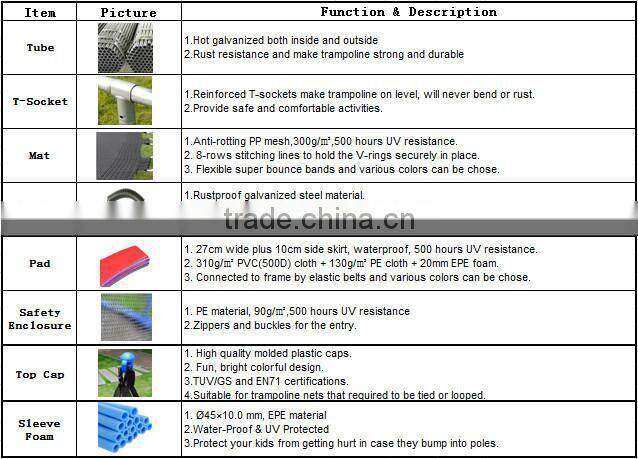 Best sale 10ft mijump trampoline with inside net