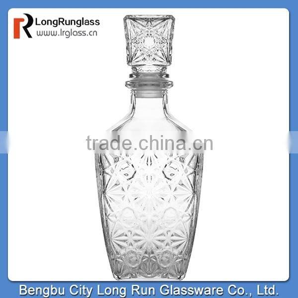 wholesale beautiful glass whisky decanter with stopper