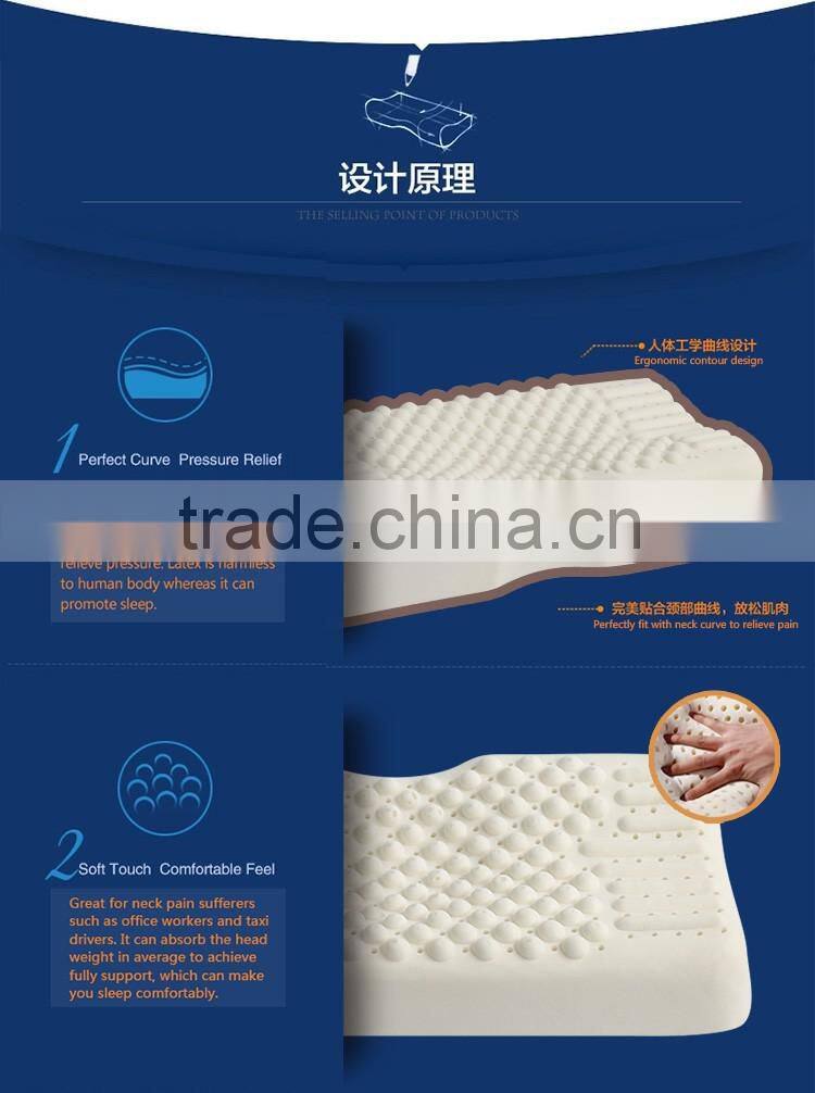 XD-KM006 relaxing neck protection massage pillow/health latex pillow cover 50D 60*30*11/13