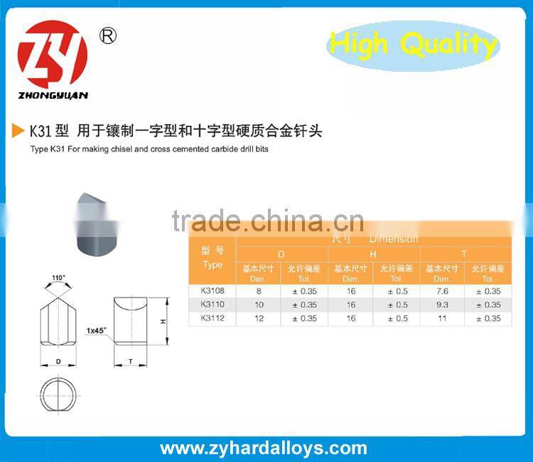 YG15 tungsten carbide tipped chisel