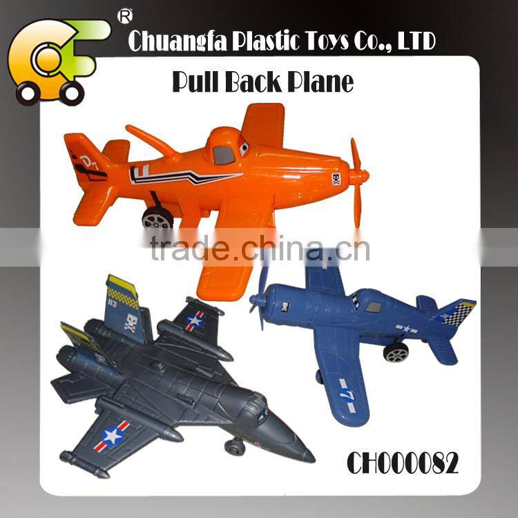 Plastic pull back plane 3 models 3 colors