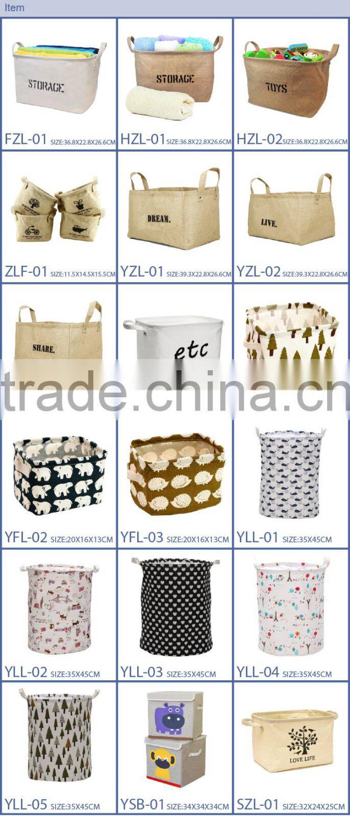 Fashion design folding bag polyester laundry baskets with handles