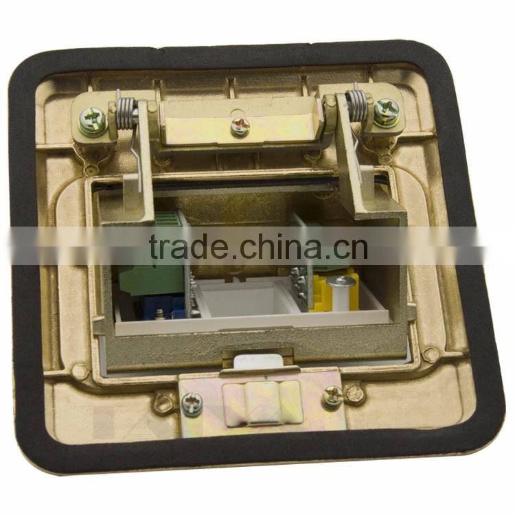 Floor socket with VGA and 3RCA AV female port with backside screw connection