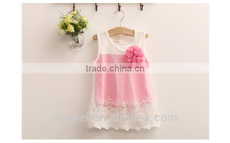 NEW arrival girls cotton tops flower vest t-shirts