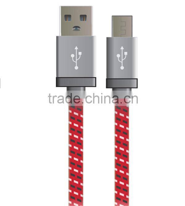 2015 high quality hotsale woven nylon fiber braided USB Cable Mobile Phone Charging Cable for Samsung galaxy S3 S4 note2 HTC
