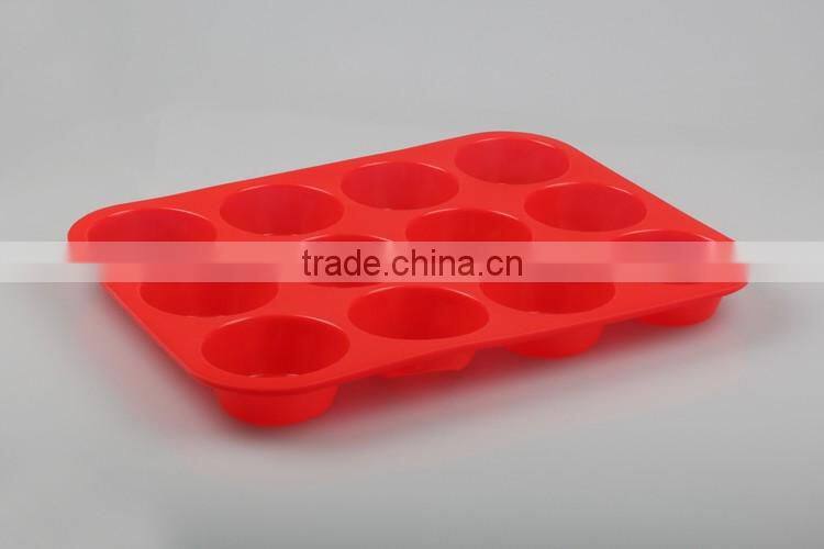 12 cup baking utensils novelty round silicone chistmas cake moulds